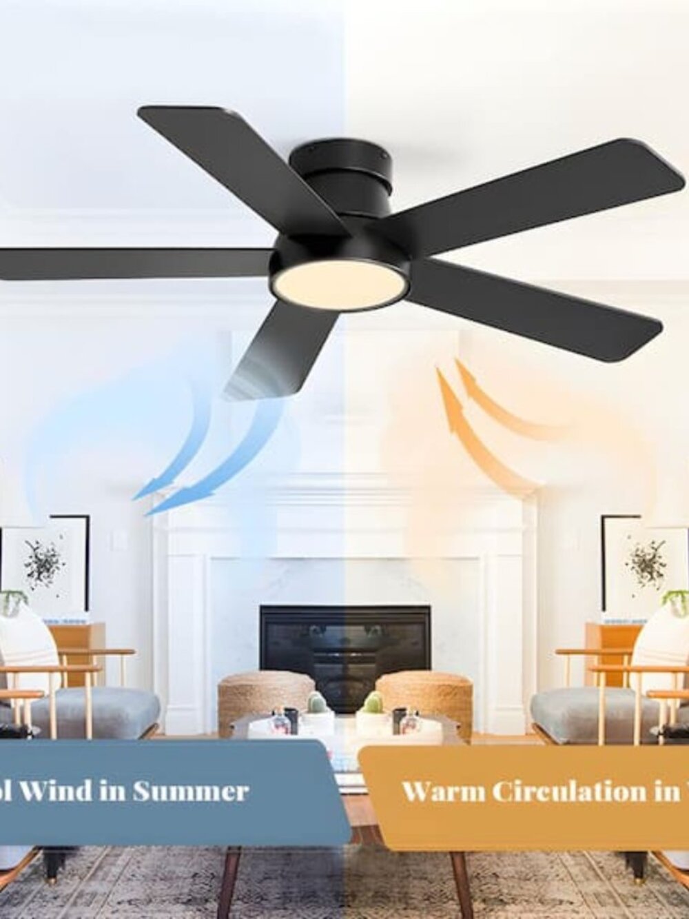BayDay Smart LED Ceiling Fan with Light (Black) - Picture 1 of 4